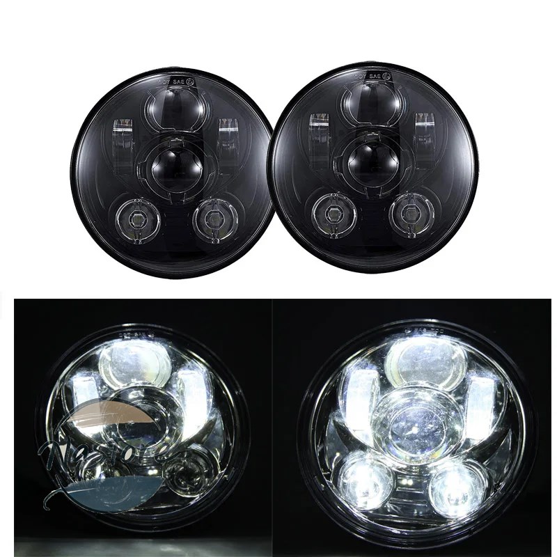 並行輸入品 ヘッド ヘッドライト ライト 2x 5.75インチ led ハイ/ロービーム ハロー スピードトリプル \u0026 ストリートトリプル サンダー 5 3/4インチ_4