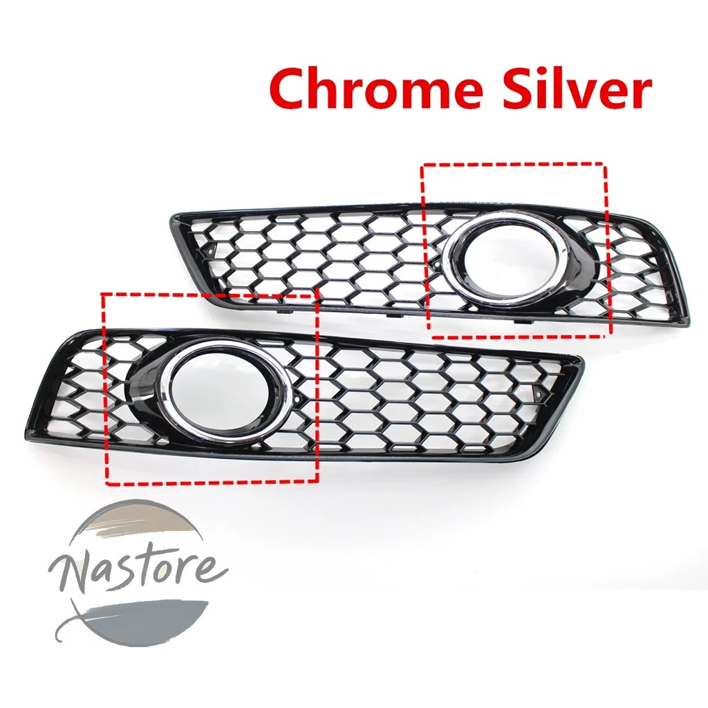 並行輸入品 アウディ audi a3 カバー グリル フロント 光沢/クローム カー ハニカム メッシュ 8p 2009-2013 8p0807682d フォグライト カスタムパーツ 部品_1