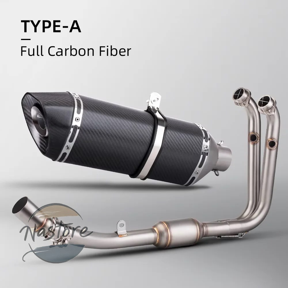 並行輸入品 バイク フロント マフラー 部品 カスタムパーツ アクセサリー 450sr 450 sr 排気エスケープ moto フルシステム ミドルリンクパイプ カーボンの画像