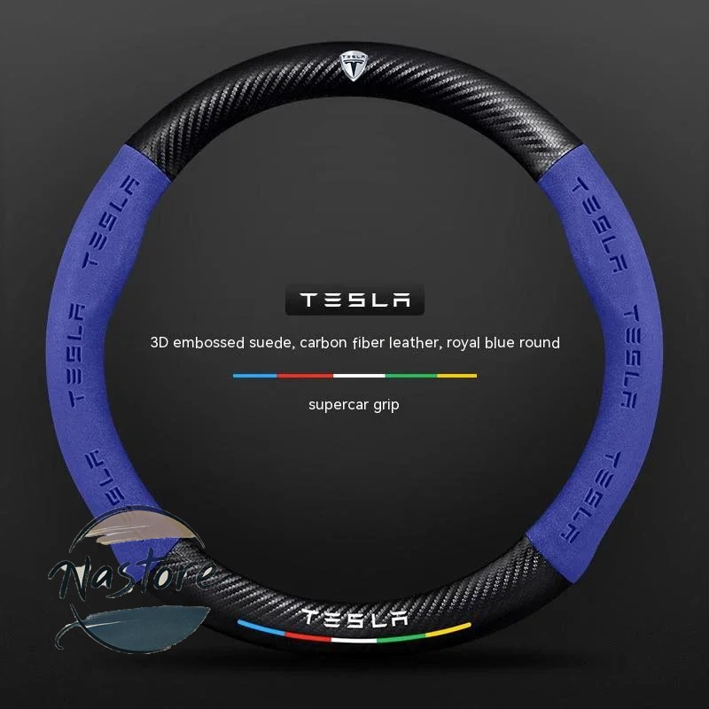 並行輸入品 テスラ tesla カバー ホイール カスタムパーツ モデル3 モデルy モデルs モデルx ロードスター スエード カーボン 滑り止め 通気性 ステアリング_10