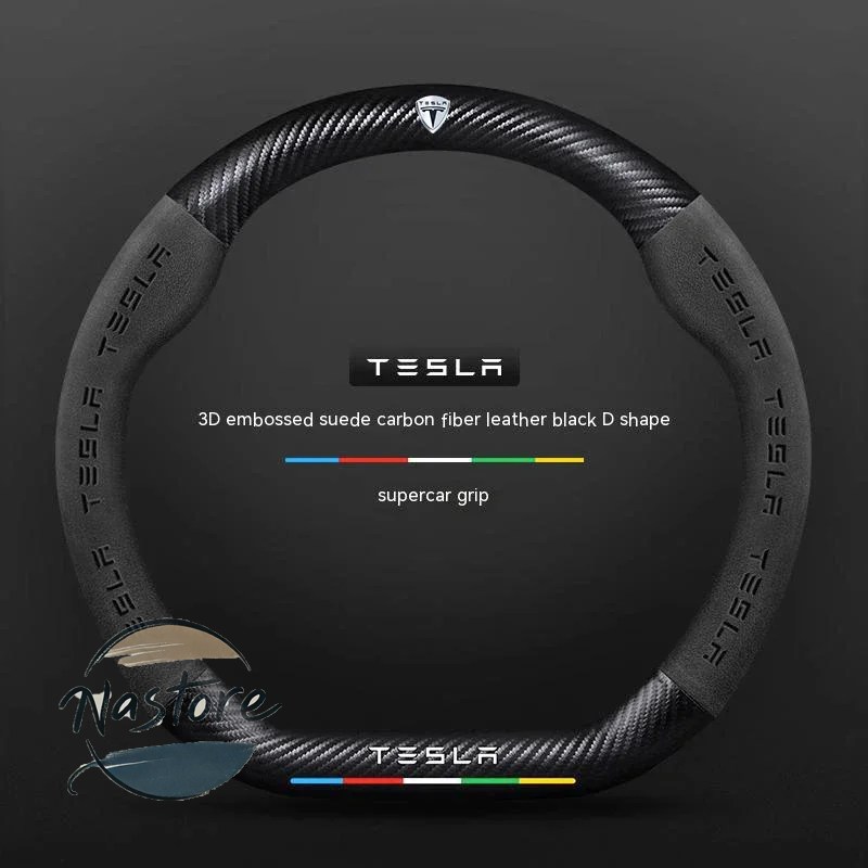 並行輸入品 テスラ tesla カバー ホイール カスタムパーツ モデル3 モデルy モデルs モデルx ロードスター スエード カーボン 滑り止め 通気性 ステアリング_1