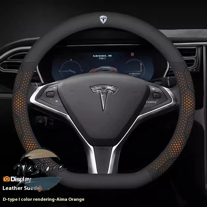 並行輸入品 テスラ tesla カバー ホイール カスタムパーツ モデル3 モデルy モデルs モデルx ロードスター カーボン スエードレザー 滑り止め ステアリング_9