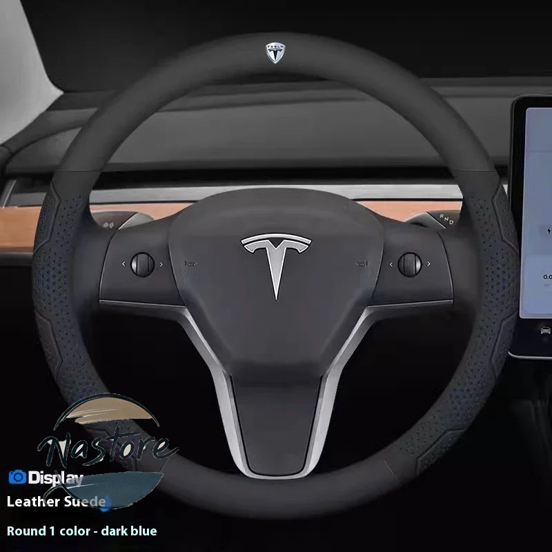 並行輸入品 テスラ tesla カバー ホイール カスタムパーツ モデル3 モデルy モデルs モデルx ロードスター カーボン スエードレザー 滑り止め ステアリング_15