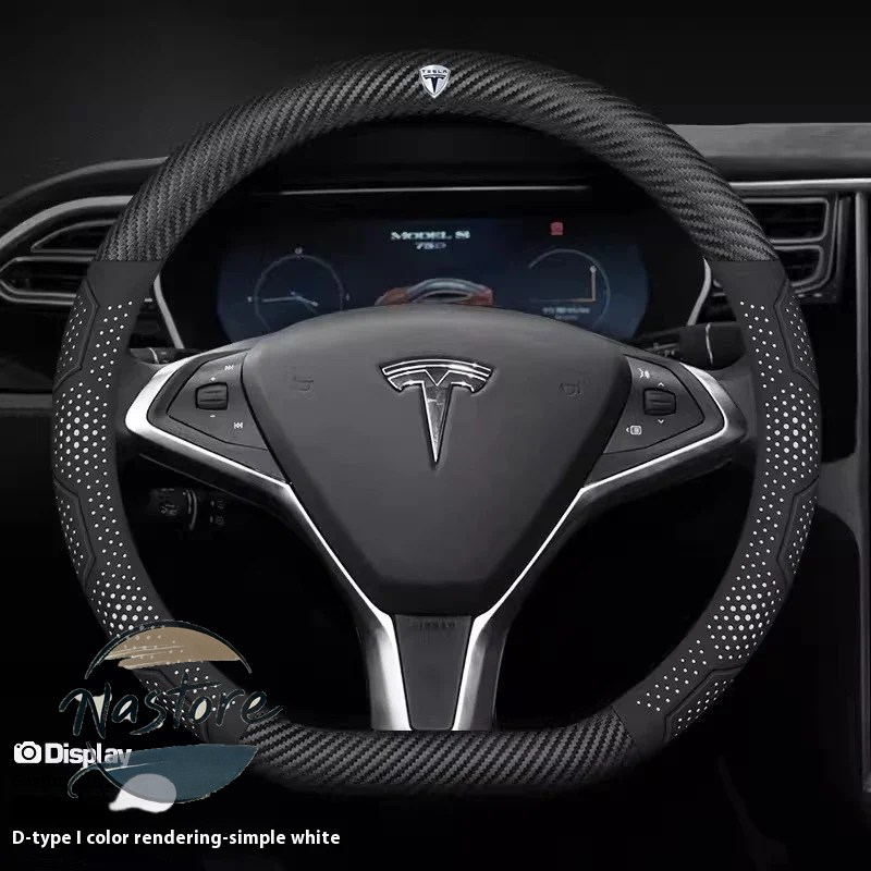 並行輸入品 テスラ tesla カバー ホイール カスタムパーツ モデル3 モデルy モデルs モデルx ロードスター カーボン スエードレザー 滑り止め ステアリング_2