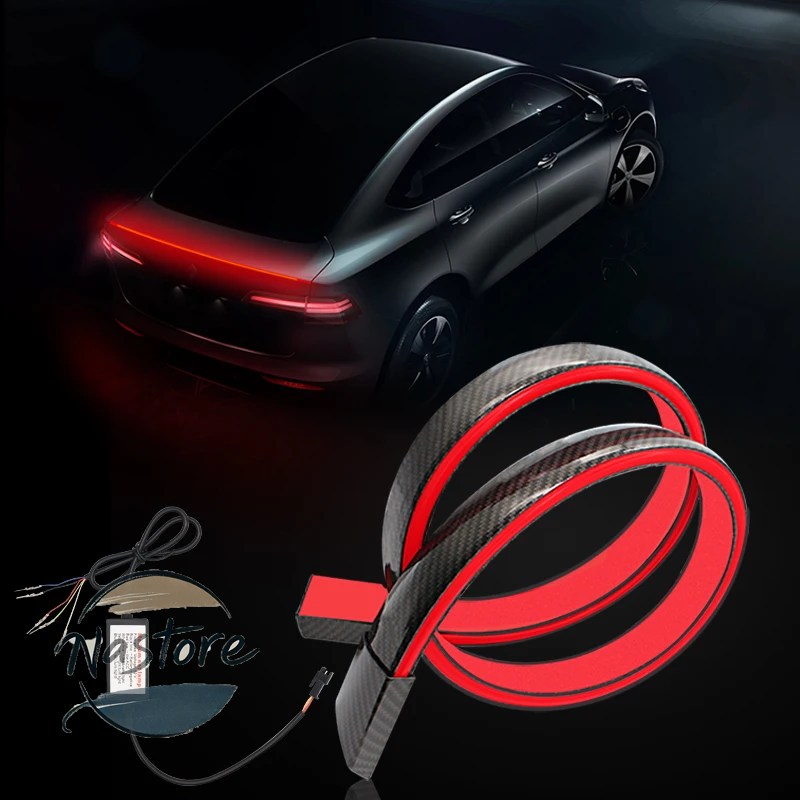 並行輸入品 テスラ tesla リア ブレーキ モデル3/x/s/y 高ポジションライト テールハザード信号ランプ ledカーボンスポイラーフローランプ