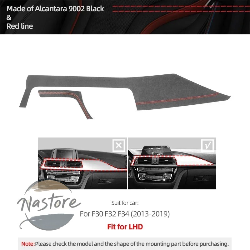 並行輸入品 BMW カスタム tpic-車内 ダッシュボード パネル インストルメントストリップ トリムパフォーマンス ステッカーアクセサリー アルカンタラ製 f30の画像