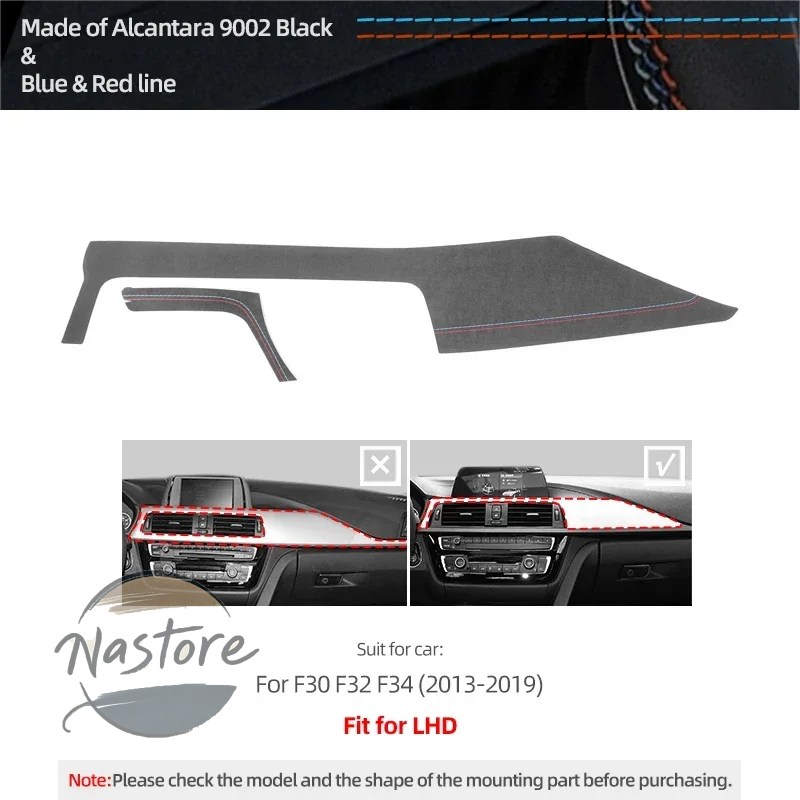 並行輸入品 BMW カスタム tpic-車内 ダッシュボード パネル インストルメントストリップ トリムパフォーマンス ステッカーアクセサリー アルカンタラ製 f30の画像