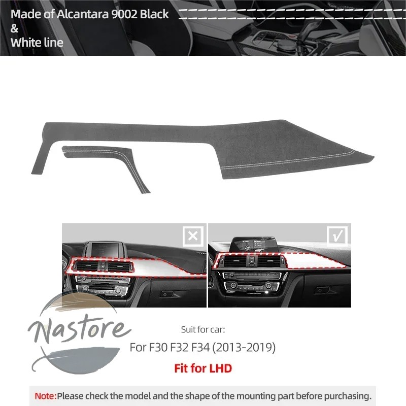 並行輸入品 BMW カスタム tpic-車内 ダッシュボード パネル インストルメントストリップ トリムパフォーマンス ステッカーアクセサリー アルカンタラ製 f30の画像