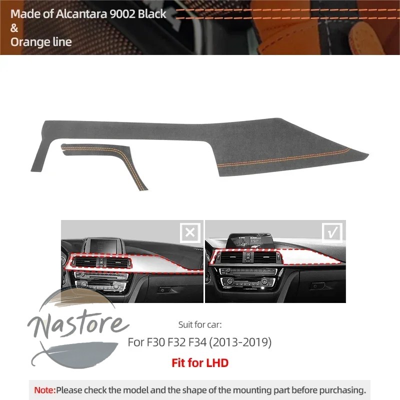 並行輸入品 BMW カスタム tpic-車内 ダッシュボード パネル インストルメントストリップ トリムパフォーマンス ステッカーアクセサリー アルカンタラ製 f30の画像