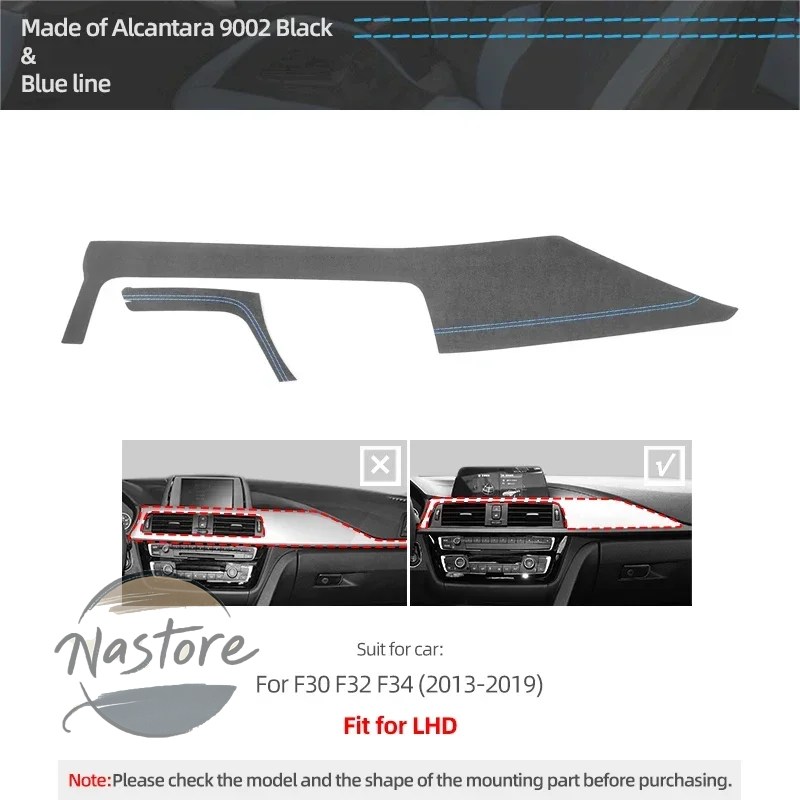 並行輸入品 BMW カスタム tpic-車内 ダッシュボード パネル インストルメントストリップ トリムパフォーマンス ステッカーアクセサリー アルカンタラ製 f30の画像