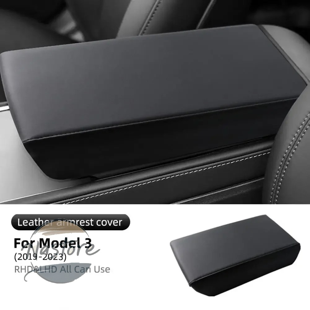 並行輸入品 テスラ tesla カバー アームレスト y 25 プロテクターボックス白ソフトレザーセンターコンソールパネルパッド model3 ハイランド v3z8の画像