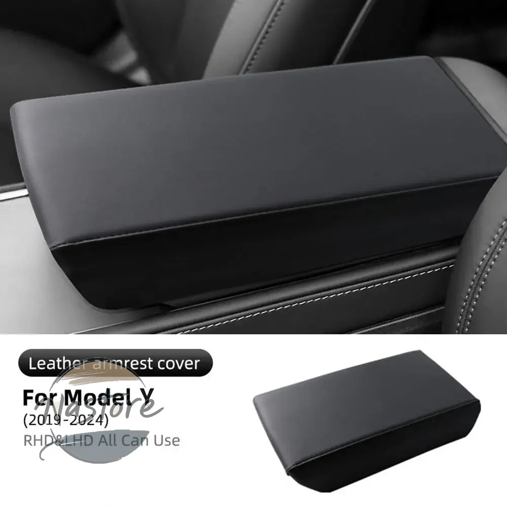 並行輸入品 テスラ tesla カバー アームレスト y 25 プロテクターボックス白ソフトレザーセンターコンソールパネルパッド model3 ハイランド v3z8の画像