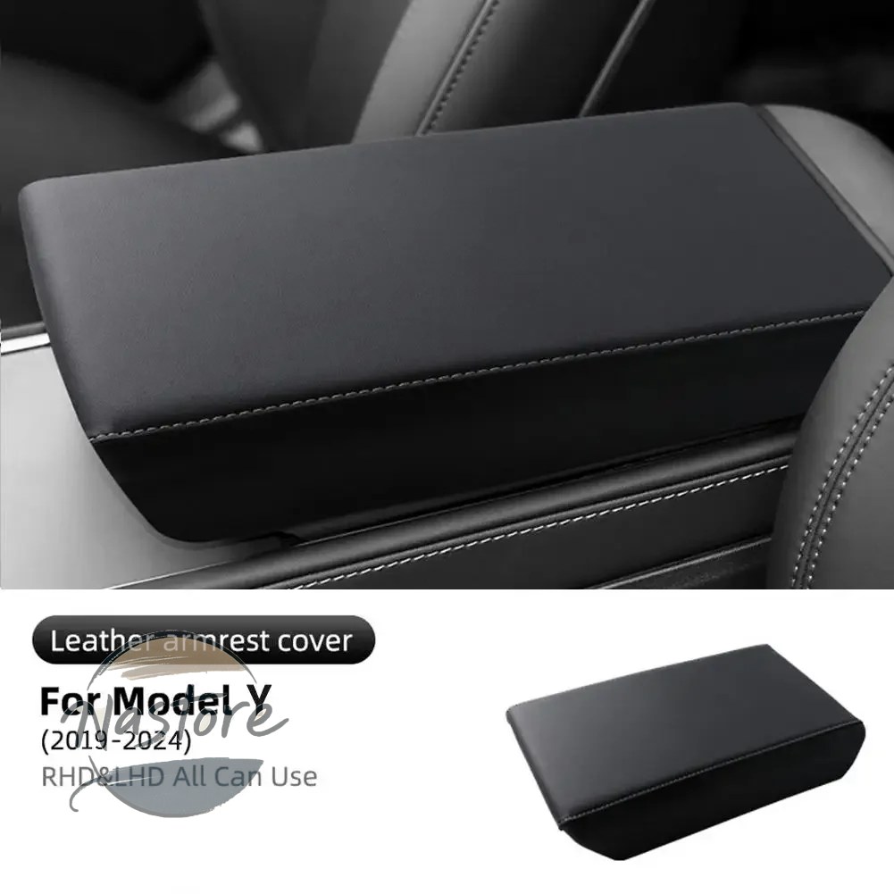 並行輸入品 テスラ tesla カバー アームレスト y 25 プロテクターボックス白ソフトレザーセンターコンソールパネルパッド model3 ハイランド v3z8の画像