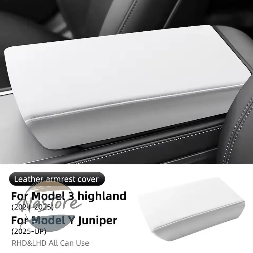 並行輸入品 テスラ tesla カバー アームレスト y 25 プロテクターボックス白ソフトレザーセンターコンソールパネルパッド model3 ハイランド v3z8の画像