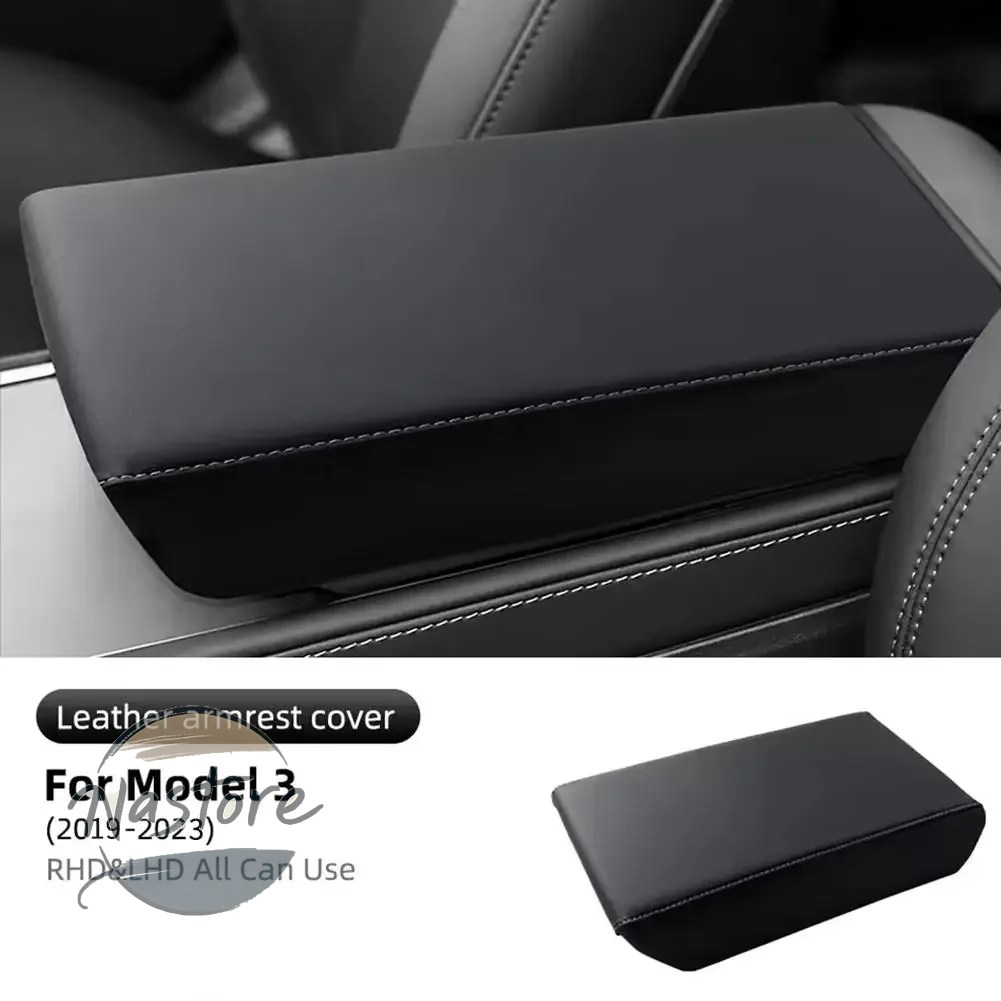 並行輸入品 テスラ tesla カバー アームレスト y 25 プロテクターボックス白ソフトレザーセンターコンソールパネルパッド model3 ハイランド v3z8の画像