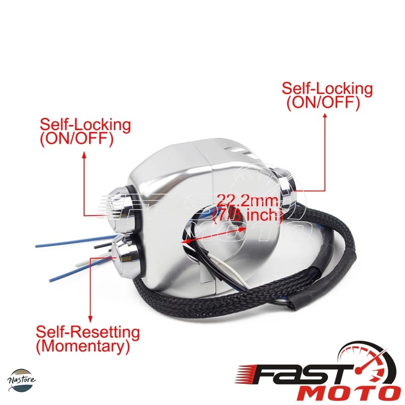 並行輸入品 押しボタンスイッチ led 補助ライト 黒 22mm 7/8 インチ 25mm 1インチ。 カスタムパーツ 部品 アクセサリーの画像