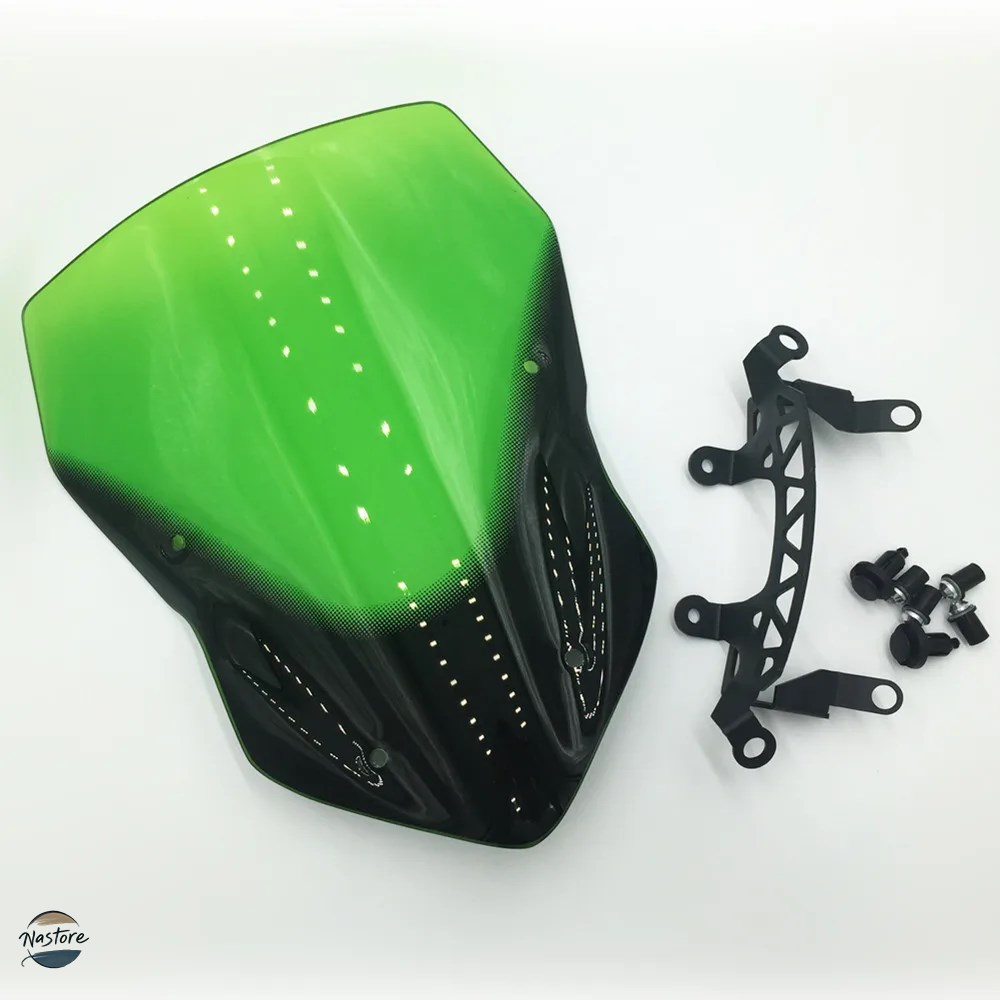 並行輸入品 SMOKE HIGH QUALITY WINDSHIELD WINDSCREENS AIR WIND DEFLECTOR MOTO カワサキ Z900 2017 2018 GREEN\u0026BLACKの画像
