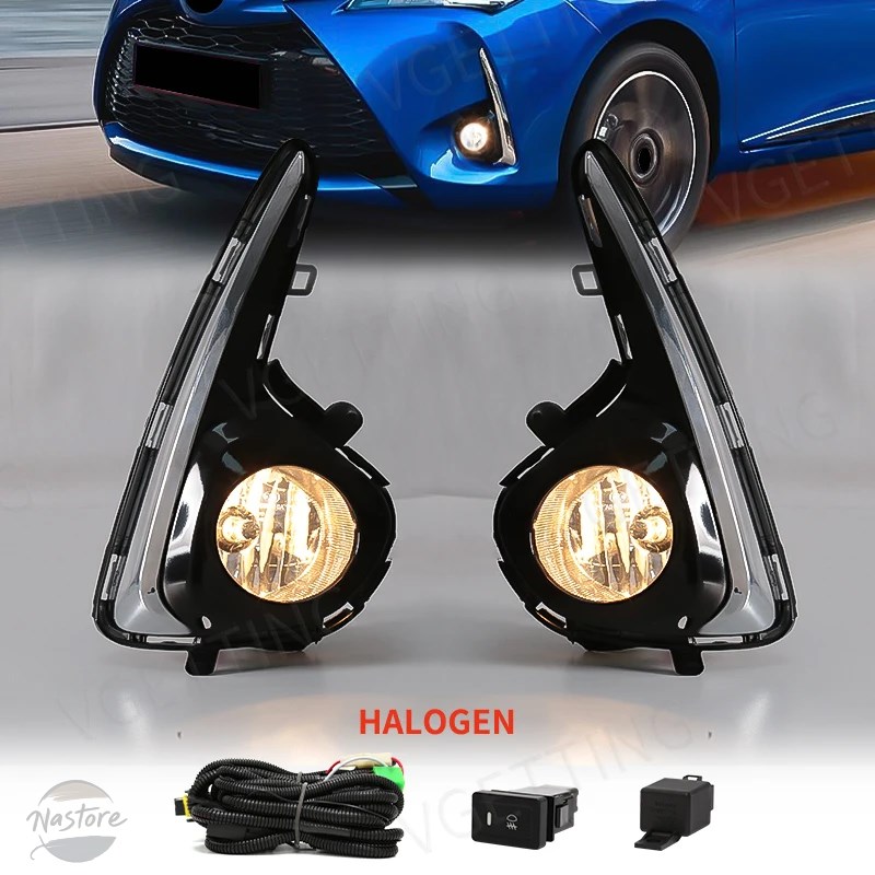並行輸入品 トヨタ YARIS VITZフォグライト エンジェルアイDRLランニングウィンカーイエローホワイトトリム2018 2019 2020_1