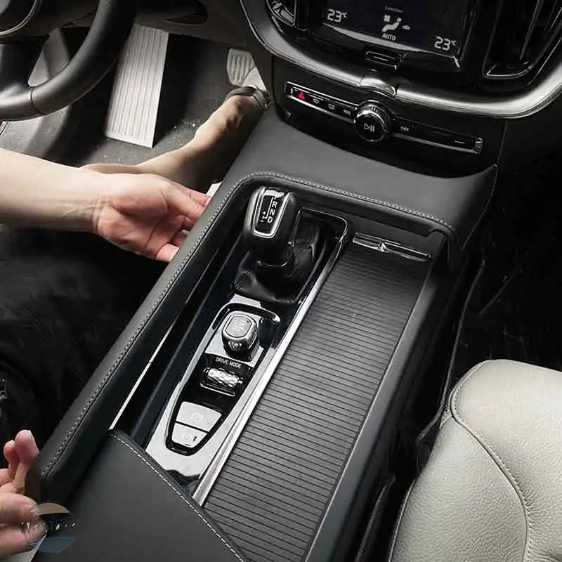 並行輸入品 EVO XC60 S60 V60 中央制御ギアパネル フレーム 革ステッカー インテリアアクセサリーの画像