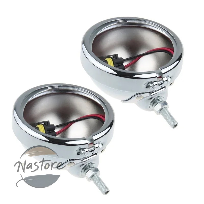 並行輸入品 バイク フォグランプ ヘッドライト ヘッド ライト クロームペア4.5インチ4-1 / 2インチ4.5インチled カスタムパーツ 部品 アクセサリー_1