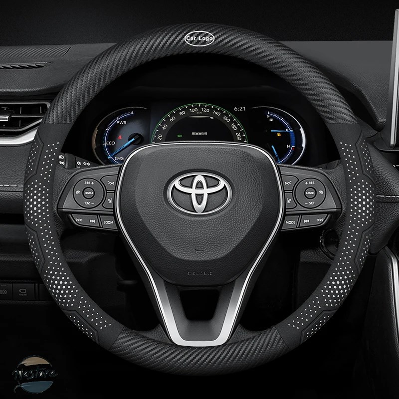 並行輸入品 トヨタ カバー ホイール トヨタ トヨタ GR カローラ カムリ RAV4 BZ5 スエード カーボン レザー 通気性 滑り止めの画像