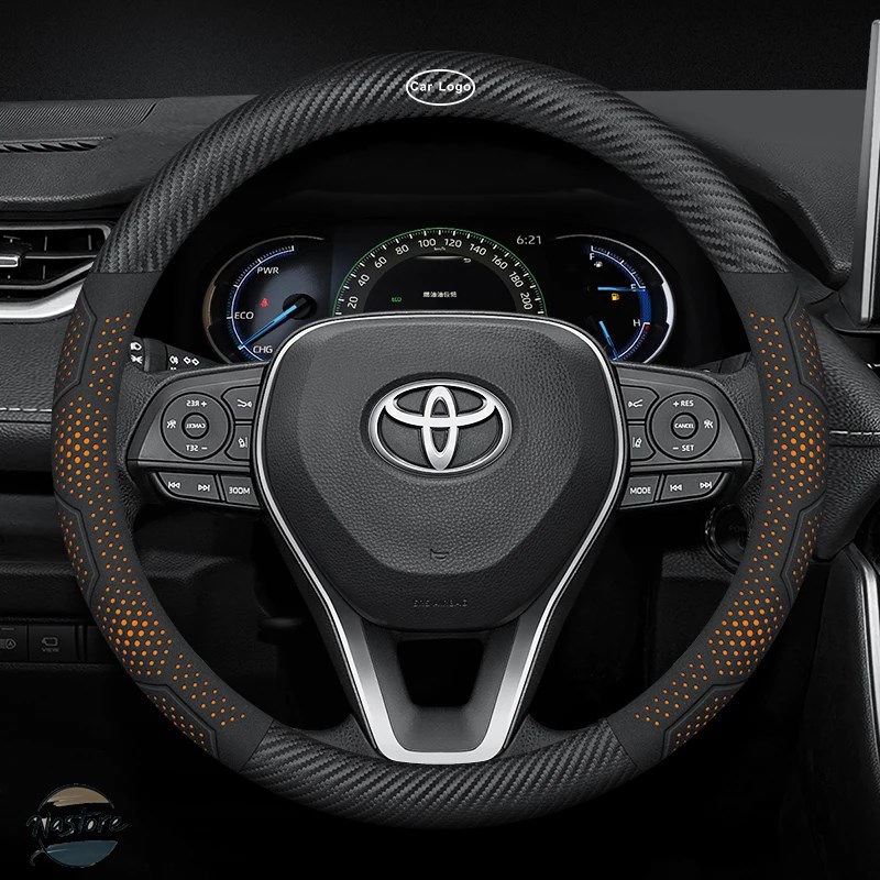 並行輸入品 トヨタ カバー ホイール トヨタ トヨタ GR カローラ カムリ RAV4 BZ5 スエード カーボン レザー 通気性 滑り止めの画像