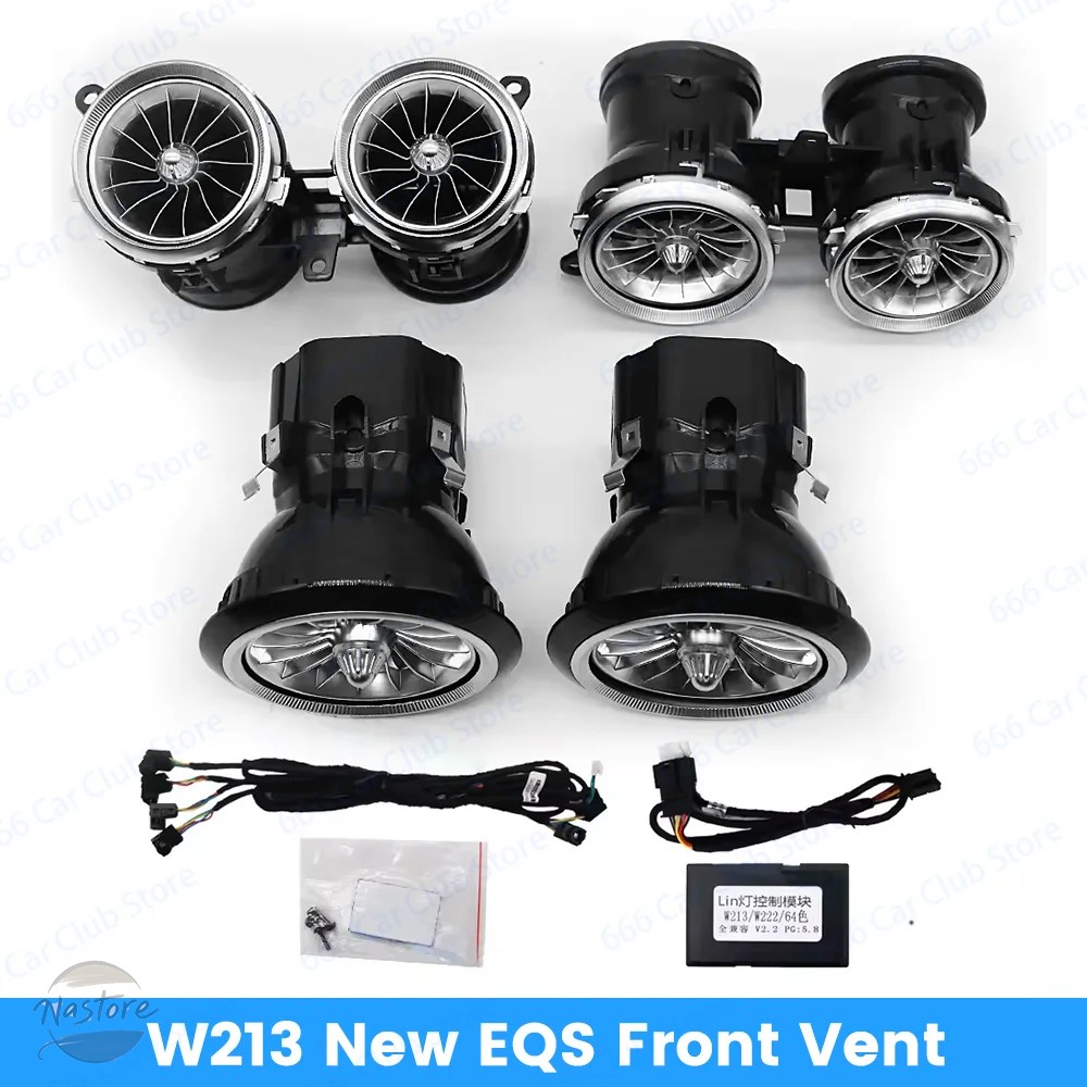 並行輸入品 64 色ターボベントムードライトメルセデス ベンツ W213 E クラス E43 E53 E250 車 LED エアアウトレット LNDOOR 装飾ライト_2
