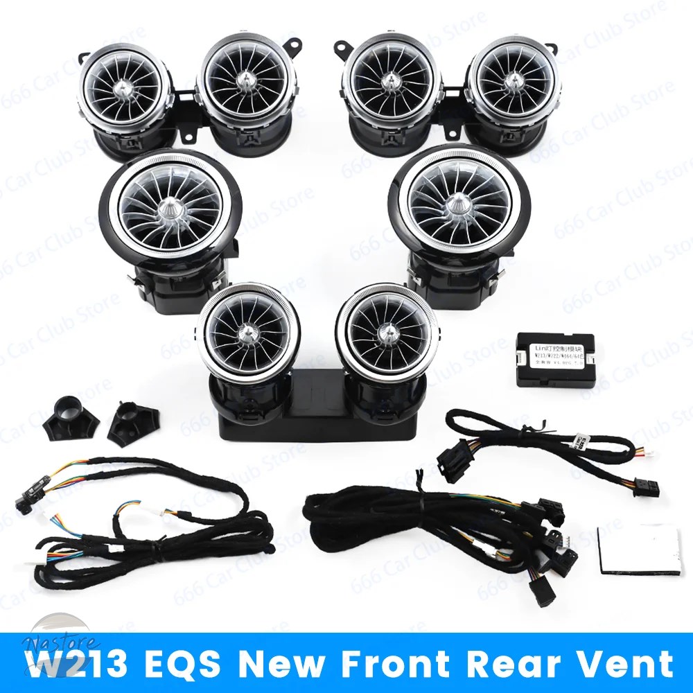 並行輸入品 64 色ターボベントムードライトメルセデス ベンツ W213 E クラス E43 E53 E250 車 LED エアアウトレット LNDOOR 装飾ライト_3
