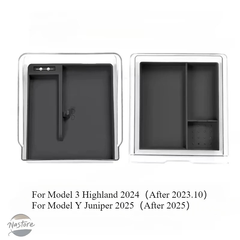 並行輸入品 テスラ カスタム 中央制御収納ボックス モデル 3 ハイランド/モデル Y ジュニパークリアアームボックス収納ボックスシリコンパッドアクセサリー_5