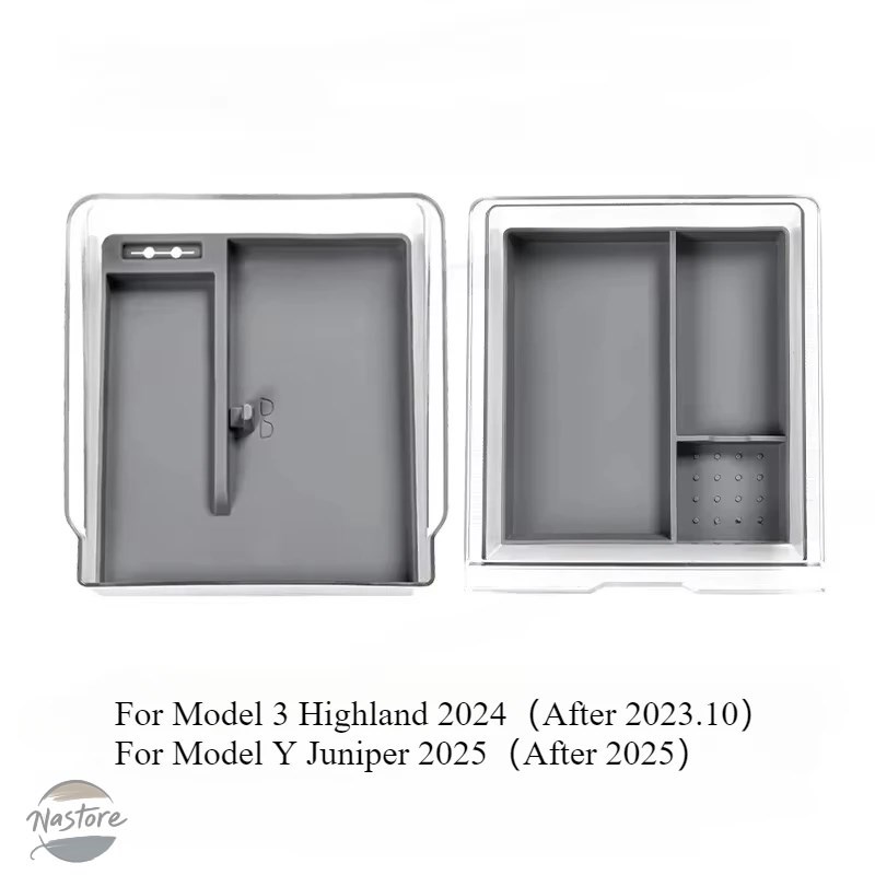 並行輸入品 テスラ カスタム 中央制御収納ボックス モデル 3 ハイランド/モデル Y ジュニパークリアアームボックス収納ボックスシリコンパッドアクセサリー_6