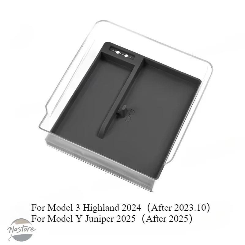 並行輸入品 テスラ カスタム 中央制御収納ボックス モデル 3 ハイランド/モデル Y ジュニパークリアアームボックス収納ボックスシリコンパッドアクセサリー_1