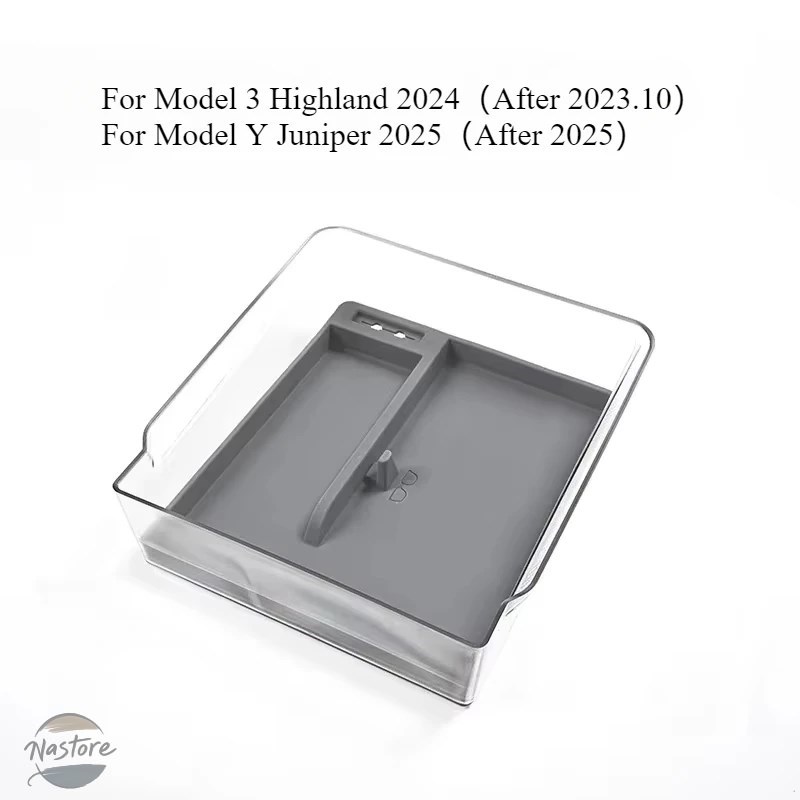 並行輸入品 テスラ カスタム 中央制御収納ボックス モデル 3 ハイランド/モデル Y ジュニパークリアアームボックス収納ボックスシリコンパッドアクセサリー_4