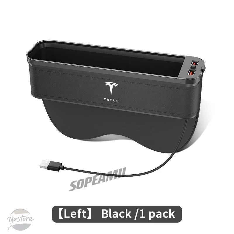 並行輸入品 車用USB充電多機能隙間収納ボックスシートギャップボックス テスラ サイバートラック ロードスター モデル3 モデルY モデルS モデルX用の画像