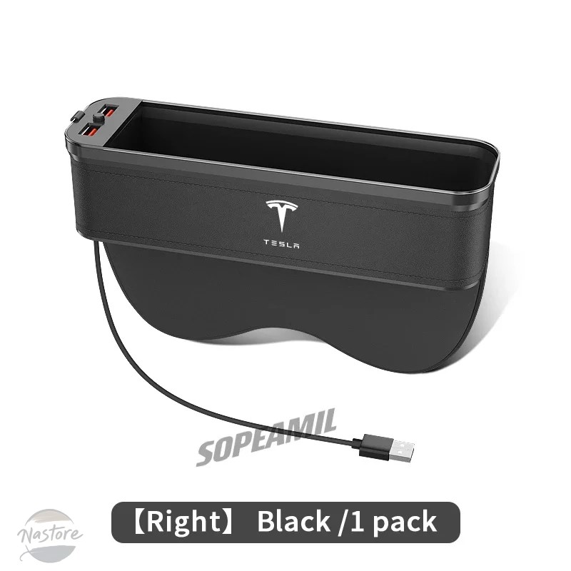 並行輸入品 車用USB充電多機能隙間収納ボックスシートギャップボックス テスラ サイバートラック ロードスター モデル3 モデルY モデルS モデルX用の画像