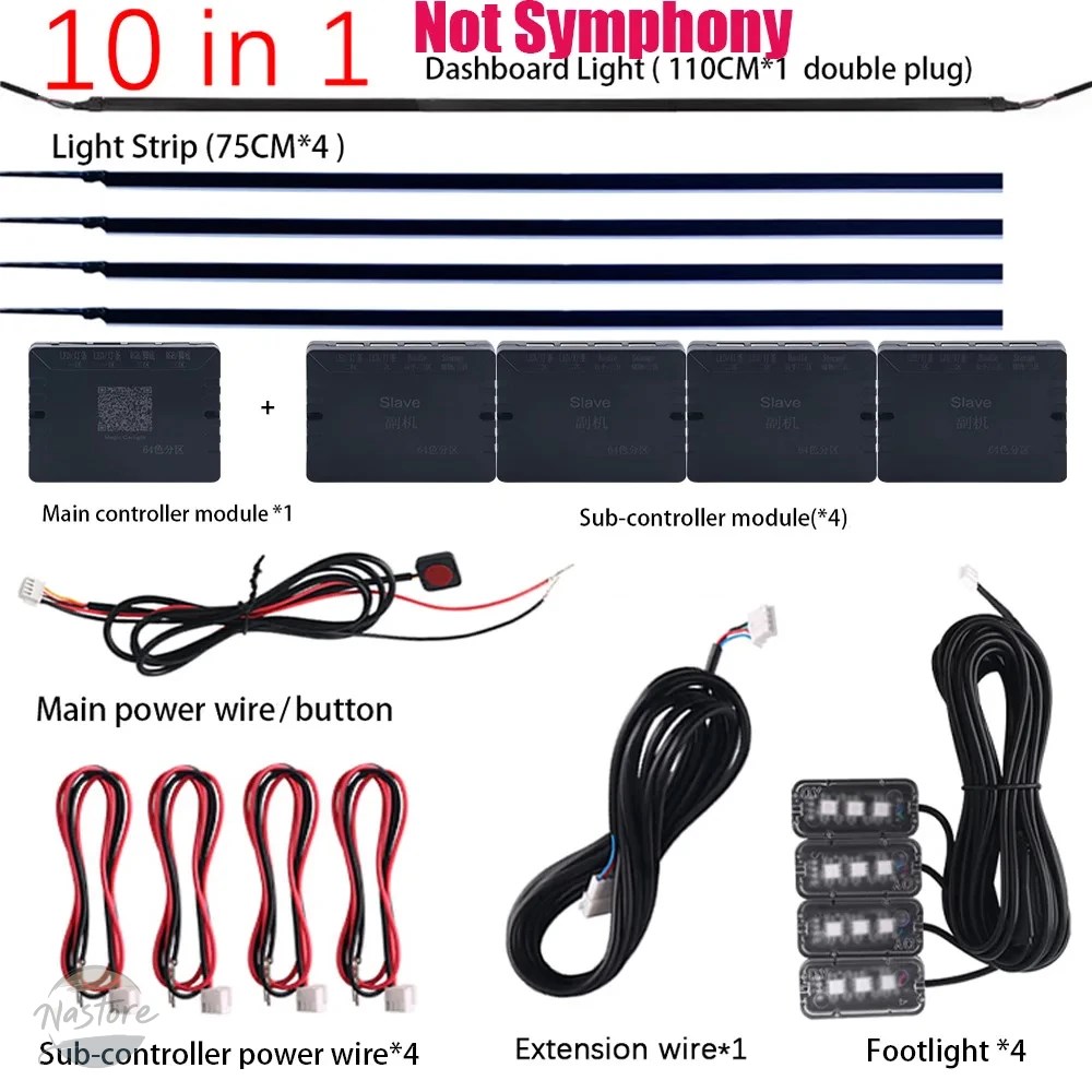 並行輸入品 14/18/22 in 1 車隠しアンビエントライト RGB : NASTORE 車