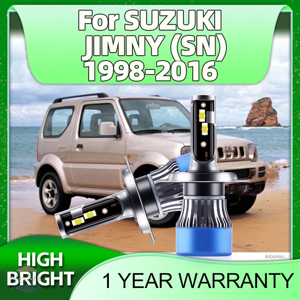 並行輸入品 h4 スズキ ヘッドライト jimny sn ledランプ 6000k 1998-2001-2004-2007 2008 カー2011-2016 カスタムパーツ 部品 アクセサリーの画像