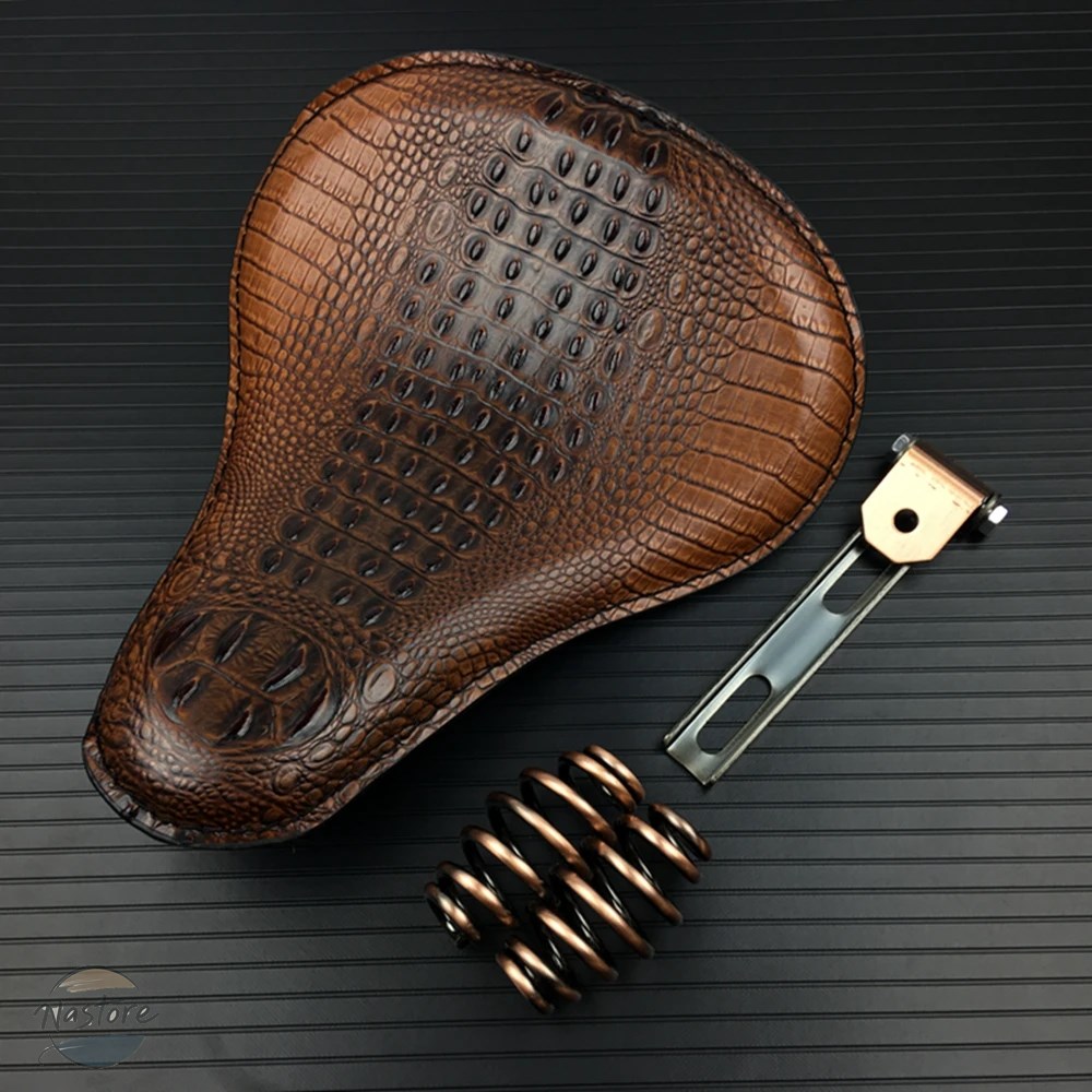 並行輸入品 バイク レトロなスタイル アリゲーターパターン ソロシート 3インチ カスタムパーツ 部品 アクセサリー
