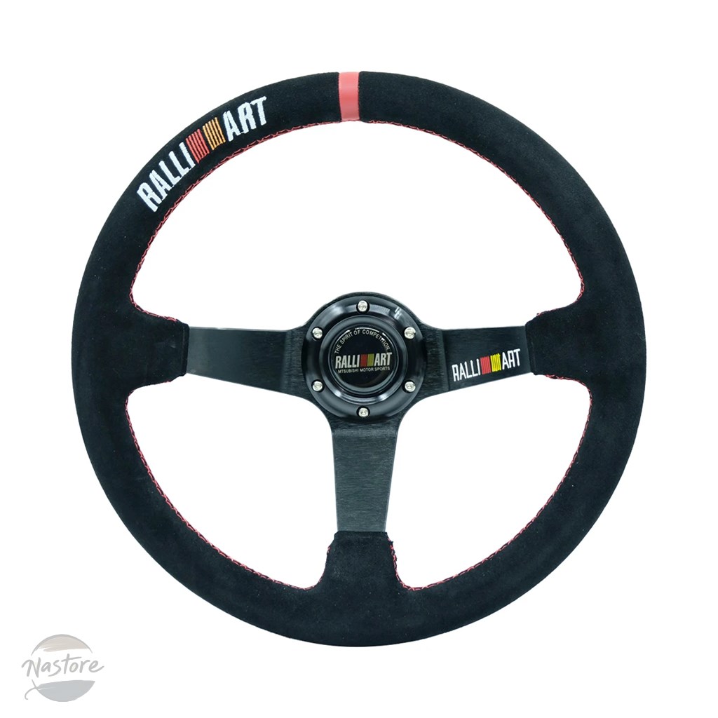 RALLIART スエード ステアリング 14インチ 並行輸入品 ステアリング