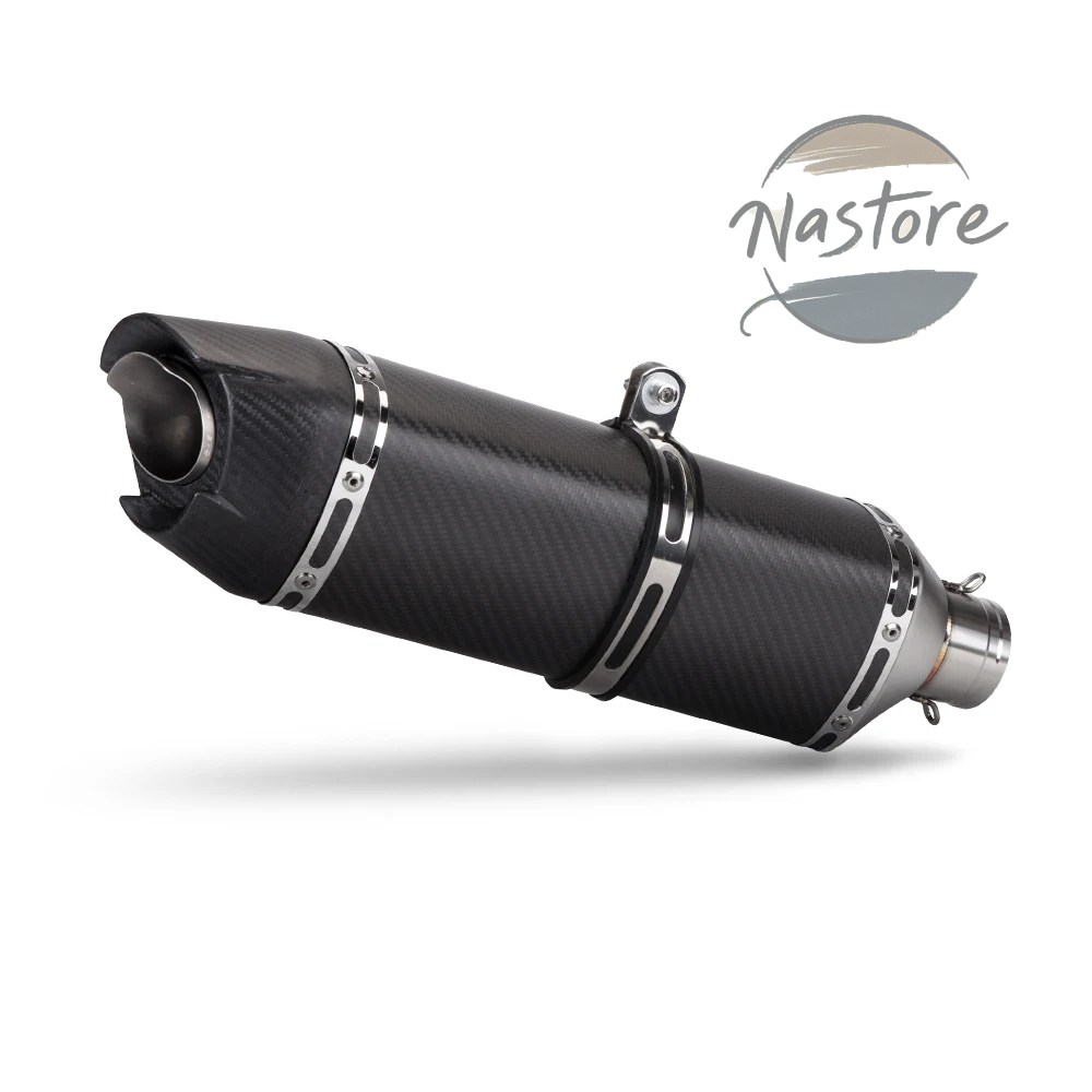 並行輸入品 バイク マフラー 部品 カスタムパーツ アクセサリー 51mm 汎 排気テールパイプエスケープカーボン 790adv rsv4 f700 trk502x gsx250r nc750の画像