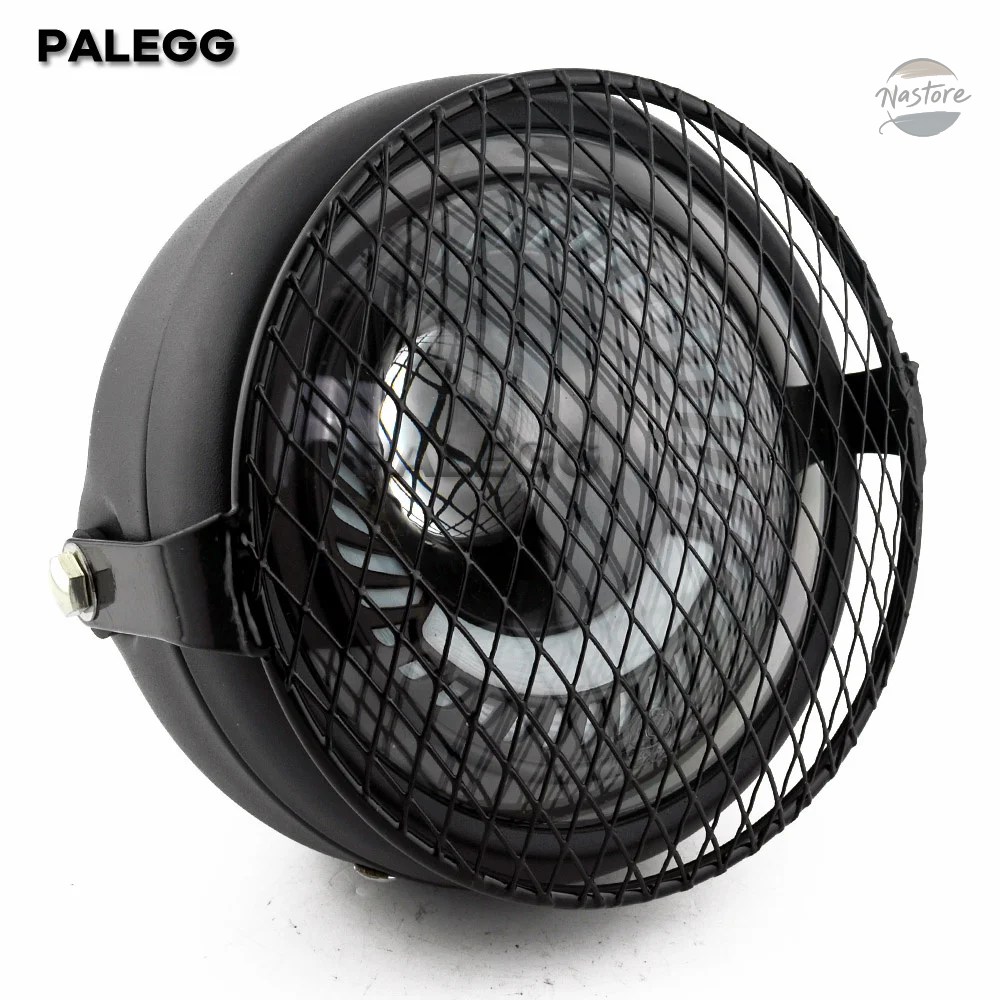 並行輸入品 バイク カバー ヘッド 6.5インチ ライト LED ラウンド ヘッドランプ メッシュ カスタムパーツ パーツ アクセサリーの画像