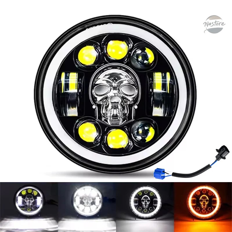 ライト！ 並行輸入品 H4 バイク ヘッドライト ヘッド 5.75インチ 汎 LED