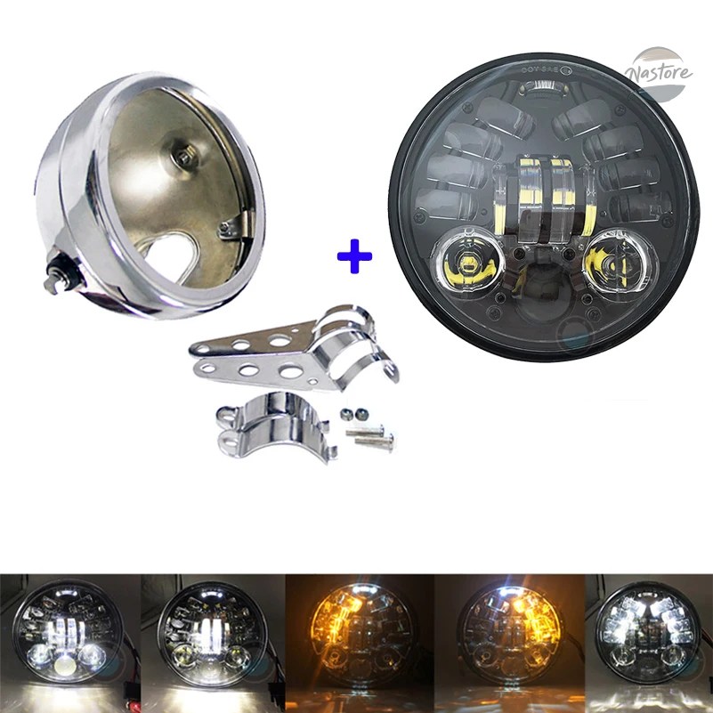 並行輸入品 スズキ バイク アクセサリー カスタム ヘッド 5.75インチ LED ライト バケット カスタムパーツ パーツ アクセサリー_8