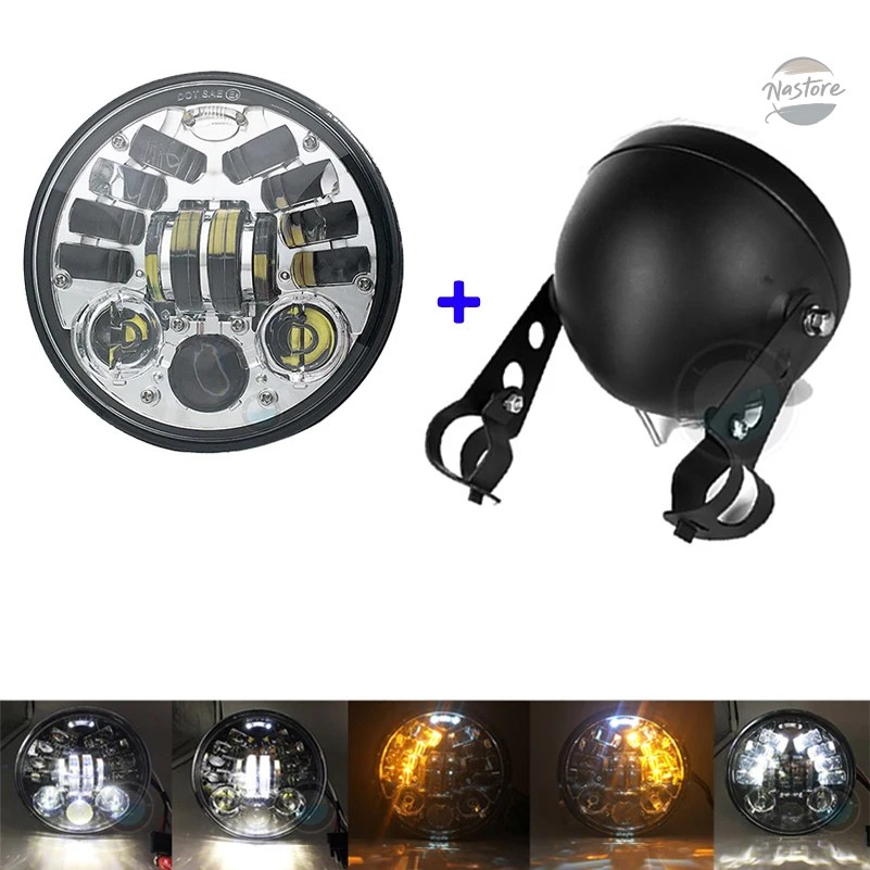 並行輸入品 スズキ バイク アクセサリー カスタム ヘッド 5.75インチ LED ライト バケット カスタムパーツ パーツ アクセサリー_11