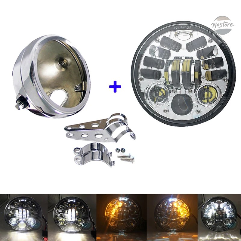 並行輸入品 スズキ バイク アクセサリー カスタム ヘッド 5.75インチ LED ライト バケット カスタムパーツ パーツ アクセサリー_12
