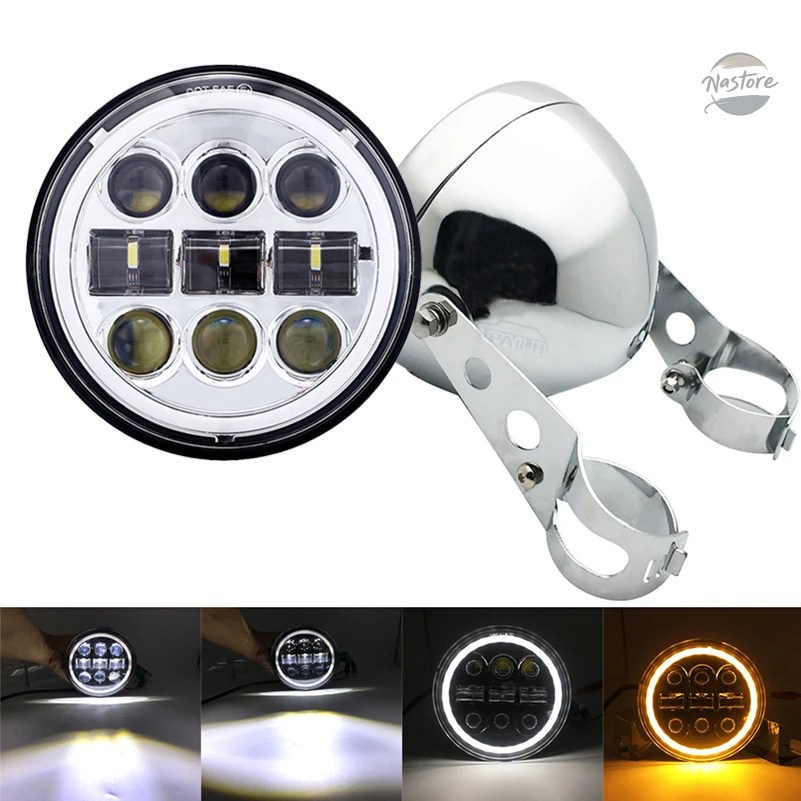 並行輸入品 バイク ヘッド 5.75 エンジェル アイ DRL ライト 5 3/4インチ ハウジング カスタムパーツ パーツ アクセサリー_5