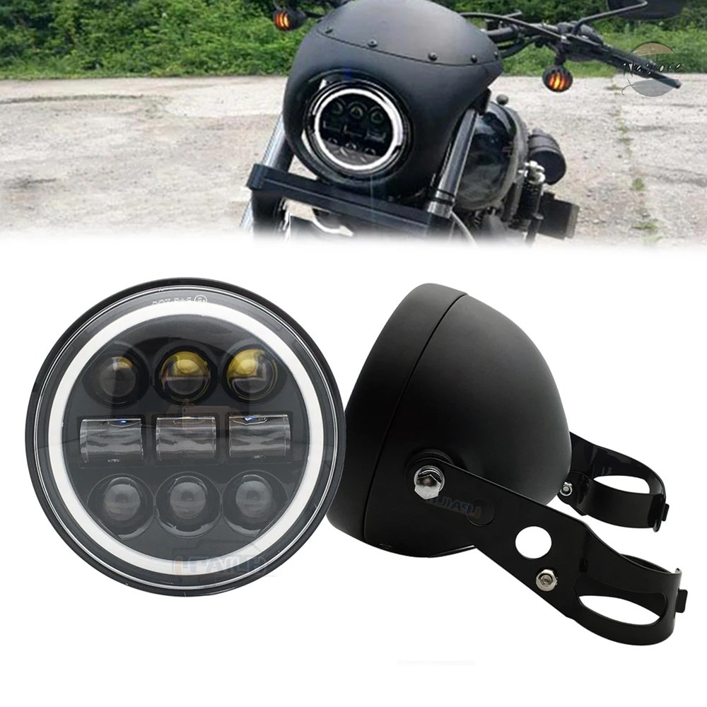 並行輸入品 バイク ヘッド 5.75 エンジェル アイ DRL ライト 5 3/4インチ ハウジング カスタムパーツ パーツ アクセサリー_4