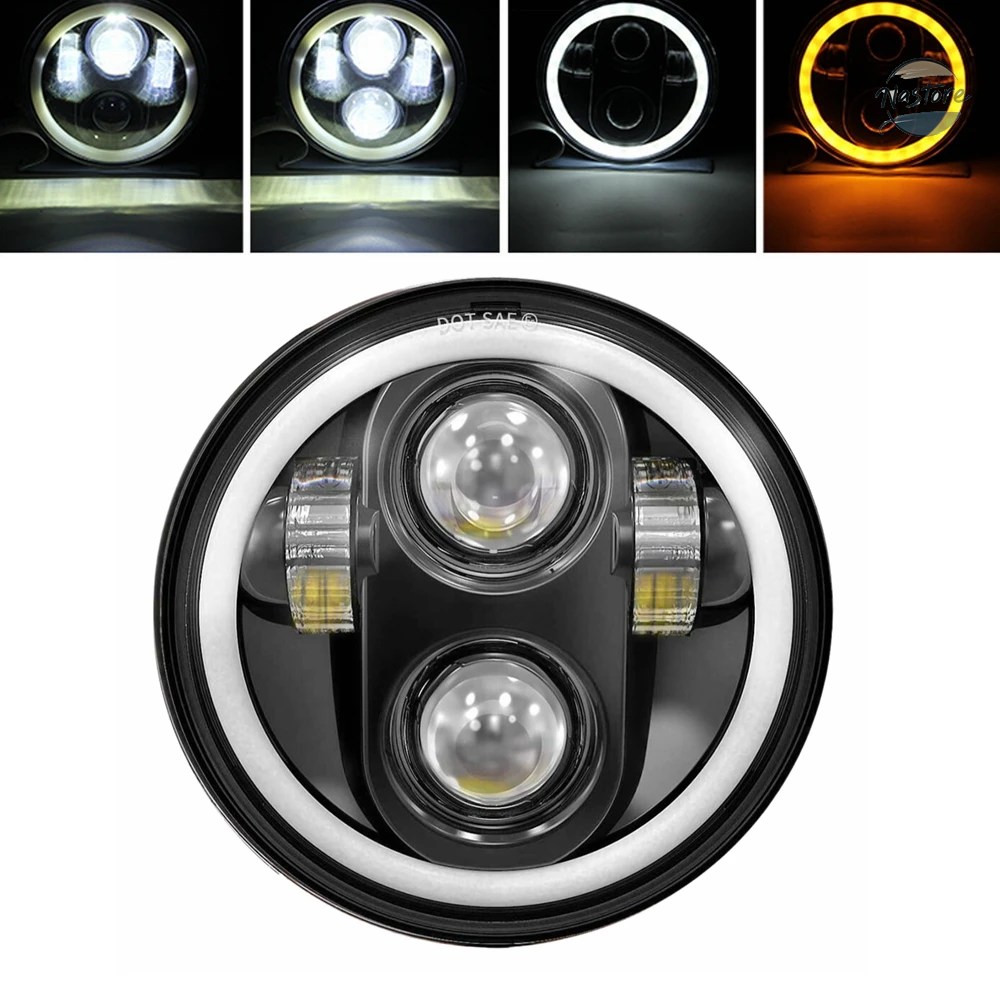 並行輸入品 ホンダ バイク ヘッド 汎 5 3/4インチ 5.75インチ LED カー ライト ハーレー カスタムパーツ パーツ アクセサリー_5
