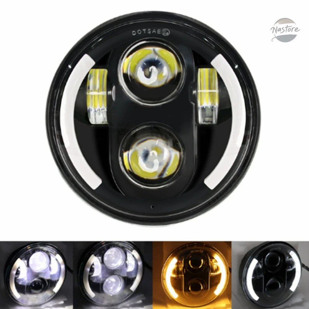 並行輸入品 ホンダ バイク ヘッド 汎 5 3/4インチ 5.75インチ LED カー ライト ハーレー カスタムパーツ パーツ アクセサリー_6