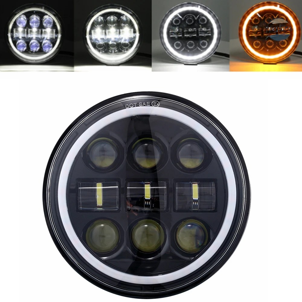 並行輸入品 ホンダ バイク ヘッド 汎 5 3/4インチ 5.75インチ LED カー ライト ハーレー カスタムパーツ パーツ アクセサリー_4