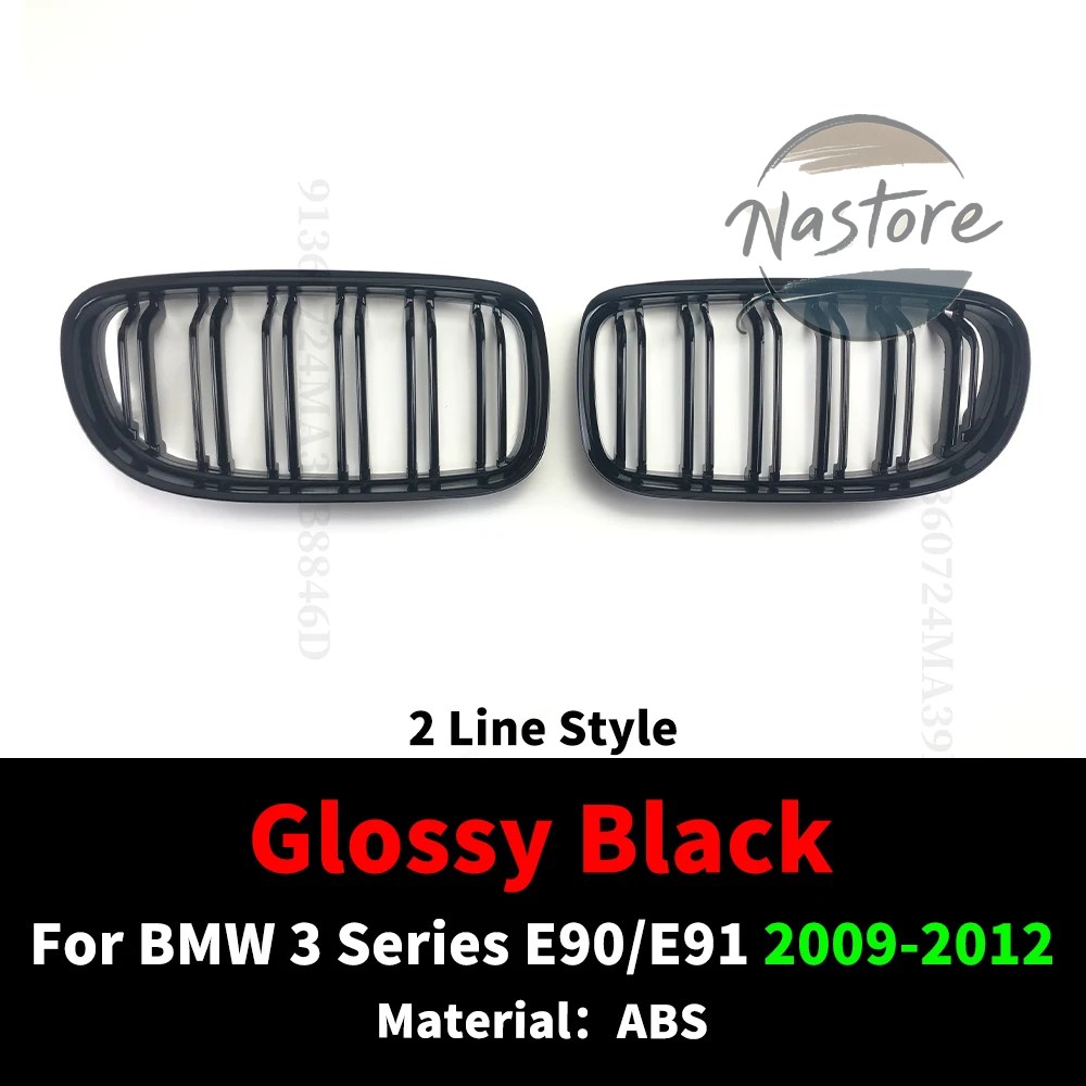 並行輸入品 BMW フロント 部品 カスタムパーツ アクセサリー 2ラインキドニーラジエーターグリルミドルメッシュグリル 3 e90 e91 2005-2012 320i 325i 330iの画像